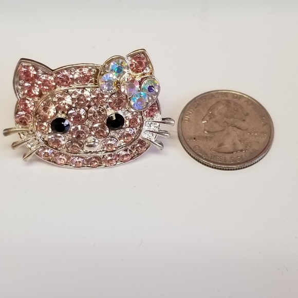 3/$30🦋 Hello Kitty Pink Adjustable Rhinestone Ring New - Picture 4 of 6